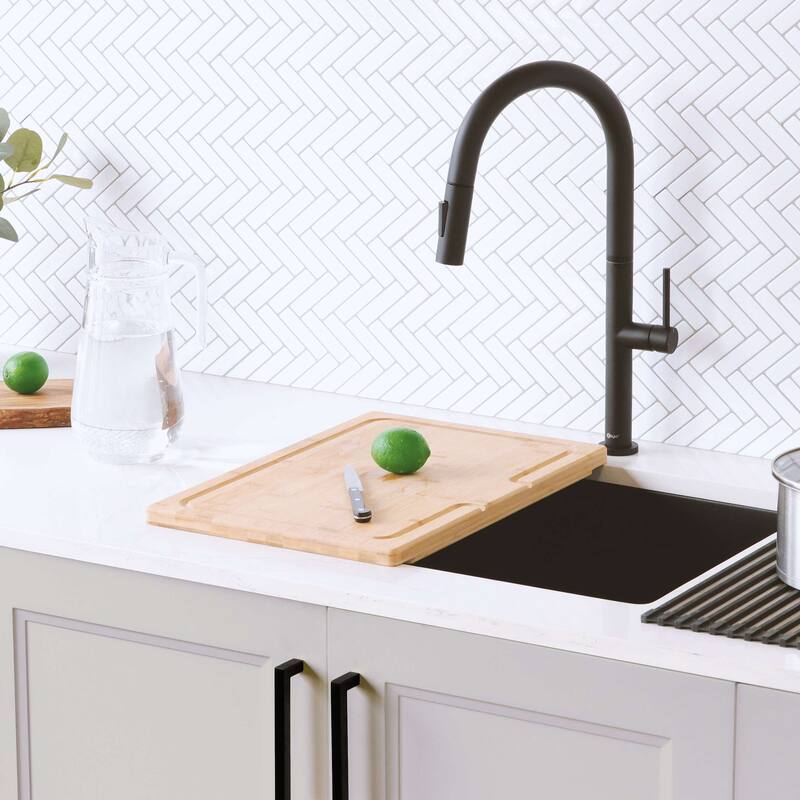Single Handle Pull-Down Sprayer Kitchen Faucet K-141 - Height: 17.25" Spout H: 9" Spout R: 9"