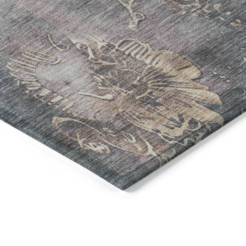 HomeRoots Floral Transitional Rectangle Outdoor Rug