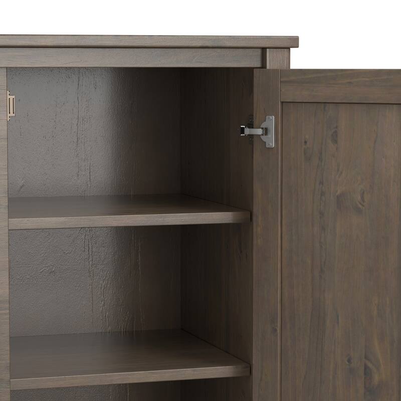 WYNDENHALL Cantina SOLID WOOD 54 inch Wide Rectangle Transitional Sideboard with Wine Storage in Smoky Brown