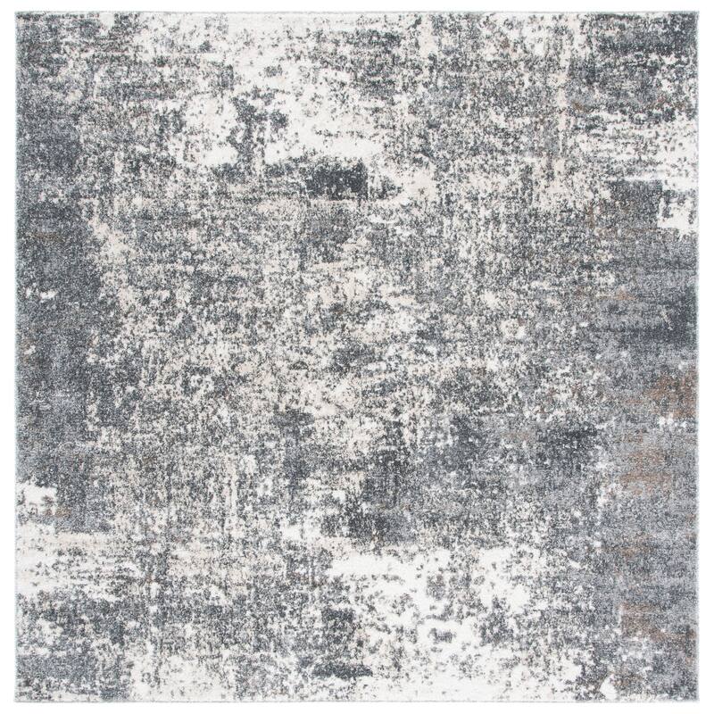 SAFAVIEH Aston Sarit Modern Abstract Rug - 6'7" Square - Grey/Ivory