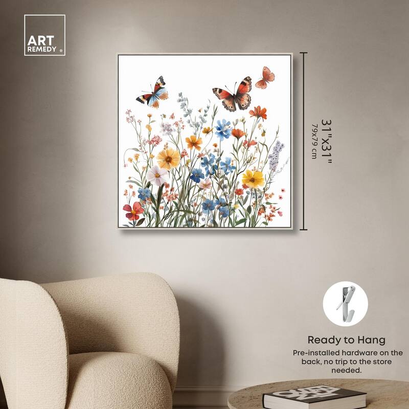 Garden of Fluttering Canvas by Art Remedy