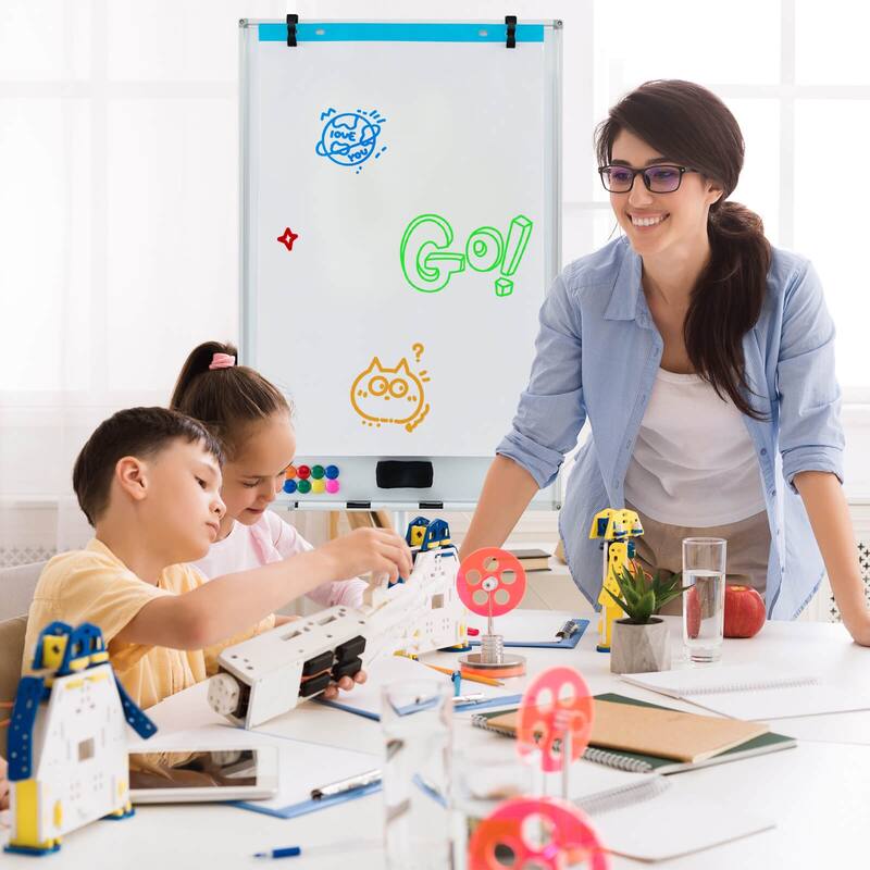 Costway Mobile Whiteboard 40" x 26" Height Adjustable Magnetic Dry - See Details