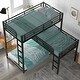 preview thumbnail 2 of 7, L-Shaped Metal Triple Twin Bunk Bed - Space-Saving, Stylish & Safe