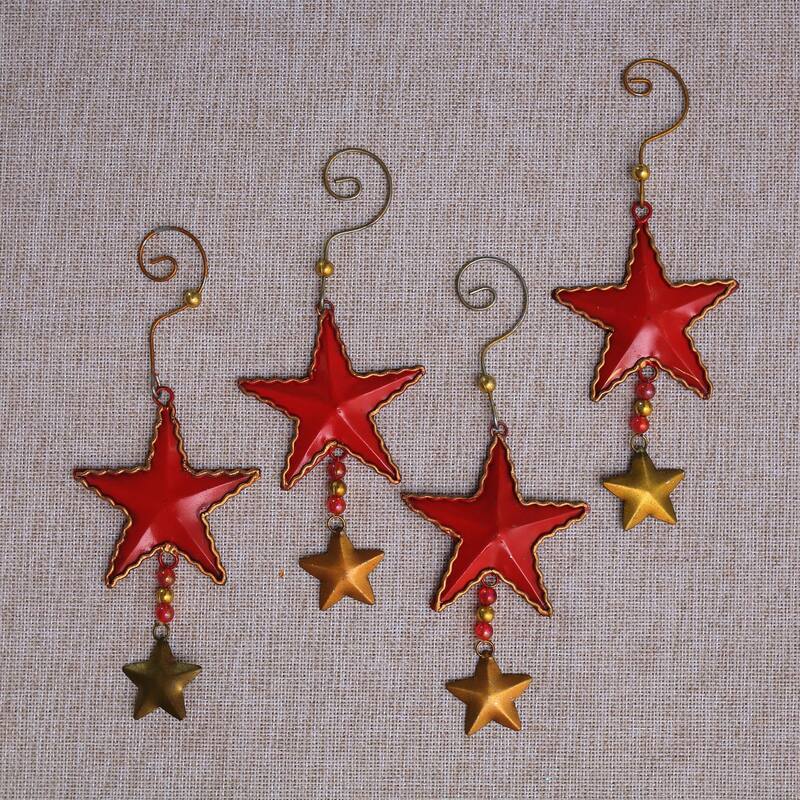 Novica Handmade Passionate Stars Steel Ornaments (Set Of 4)