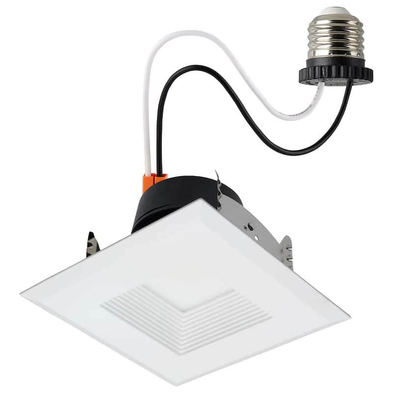 Retrofit Deep Baffle 5.8/7/9.5Ws 27K/30K/35K/40K/50K CCT 4In Square White 120V - White