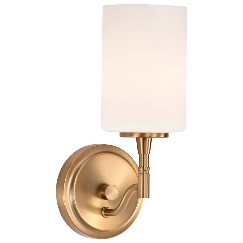 Liam 1 Light Vanity Burnished Brass White Opal Glass - Burnished Brass