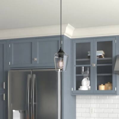 GetLedel 1-Light Glass Bell Pendant Ceiling Light
