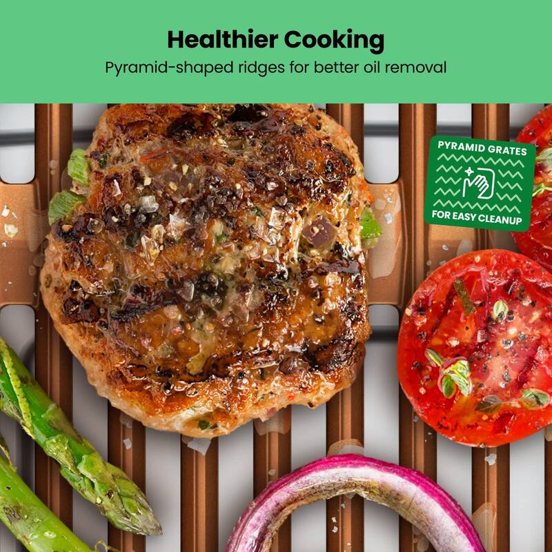 Smokeless Indoor Electric Grill, Extra Large, Nonstick Table Top Grill Grilling and BBQ with Adjustable Temperature Control