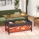 preview thumbnail 11 of 27, Lift Top Coffee Table with LED Lights and USB Port, Modern Farmhouse Convertible Dining Table