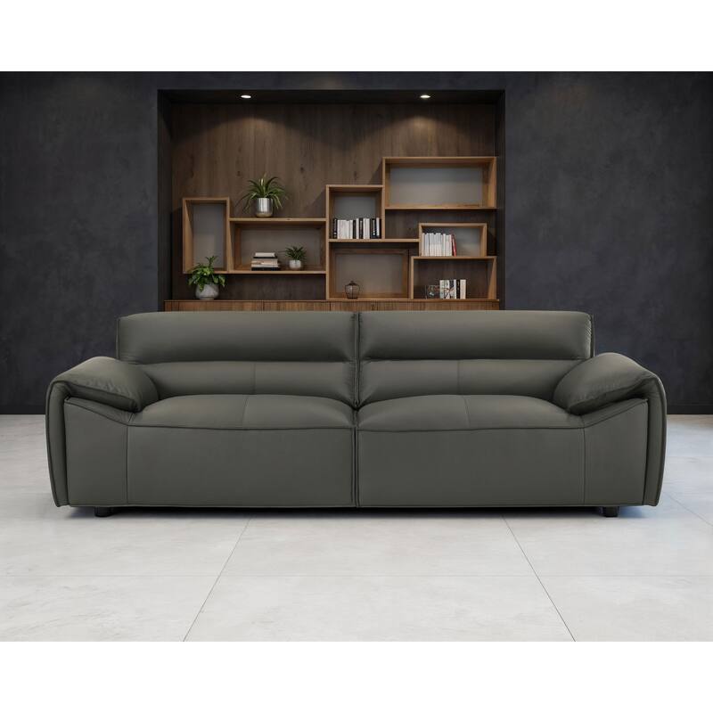 Buxton Top Grain Leather Upholstered Sofa - 91.25" x 37.5" x 29.5"