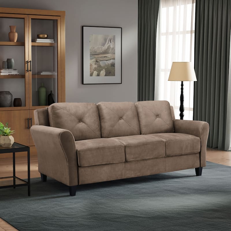 iLounge Harvard Microfiber Sofa - Brown