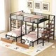 preview thumbnail 2 of 8, Removable Metal Triple Bunk Bed Frame with 2 Drawers and Staircase