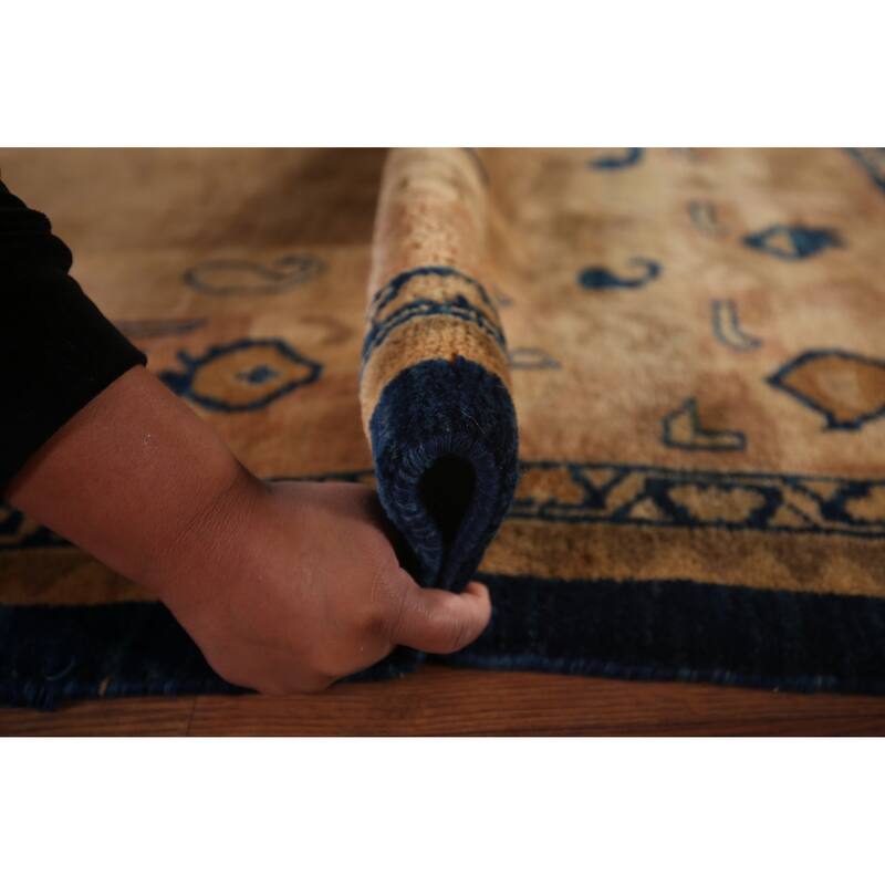 Brown Gabbeh Oriental Area Rug Handmade Wool Carpet - 7'5"x 9'2"