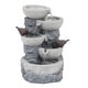 preview thumbnail 2 of 7, Grey Resin Tiered Pots Outdoor Fountain by Havenside Home