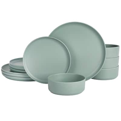 Gibson Home Canyon Crest 12 Piece Stackable Matte Melamine Set