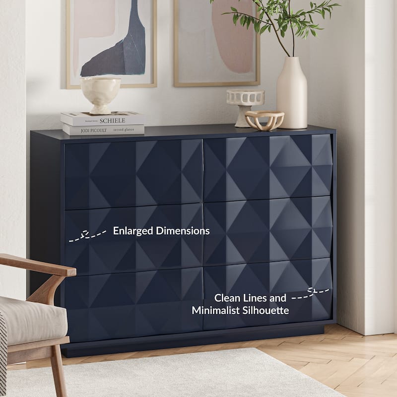 Linus Modern 6-Drawer Dresser by HULALA HOME