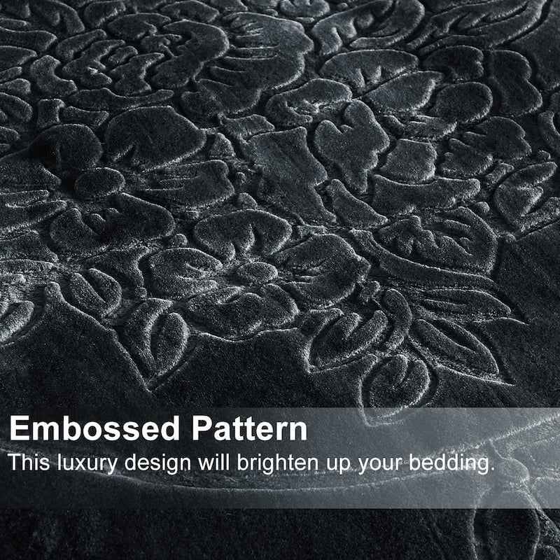 Embossed Floral Bed Blanket 85"x95" - 9lbs