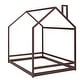 preview thumbnail 7 of 9, Espresso House Platform Bed for Kids, Toddler House Full Bed with Roof, Wood Floor Bed Frame for Girls Boys Bedroom Furniture