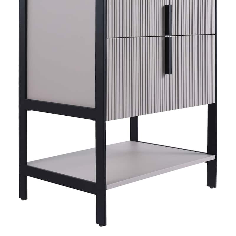 Fine Fixtures Serenity Modern bathroom vanity - Bright Taupe - Black Hardware
