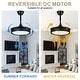 preview thumbnail 36 of 71, Bella Depot 36" Modern Retractable Ceiling Fan with Dimmable Led Light, Remote and APP Control 6-Speed Reversible DC Motor
