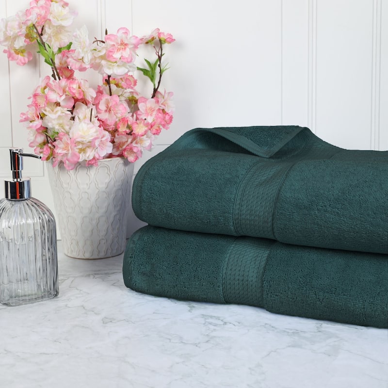 Blue Nile Mills Luxury 2-Piece Egyptian Cotton Bath Sheet Set, Thick Absorbent Oversized Bathroom Towels