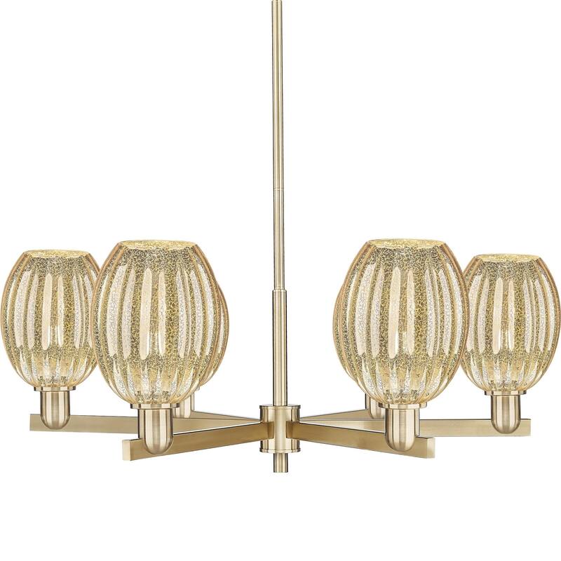 Innovations Lighting 716-6CR-13-24 Preston Chandelier Preston 6 Light - Champagne Bronze / Mercury