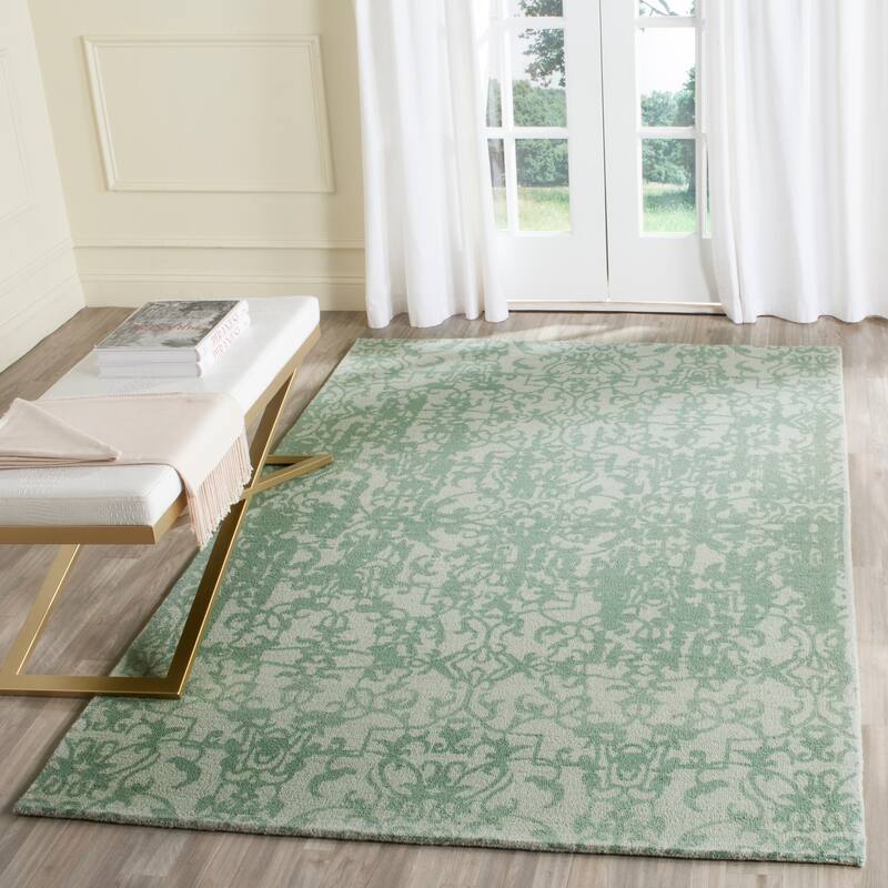 SAFAVIEH Handmade Restoration Vintage Distressed Boho Madisen Oriental Wool - 3' x 5' - Grey/Turquoise - Runner/Rectangle