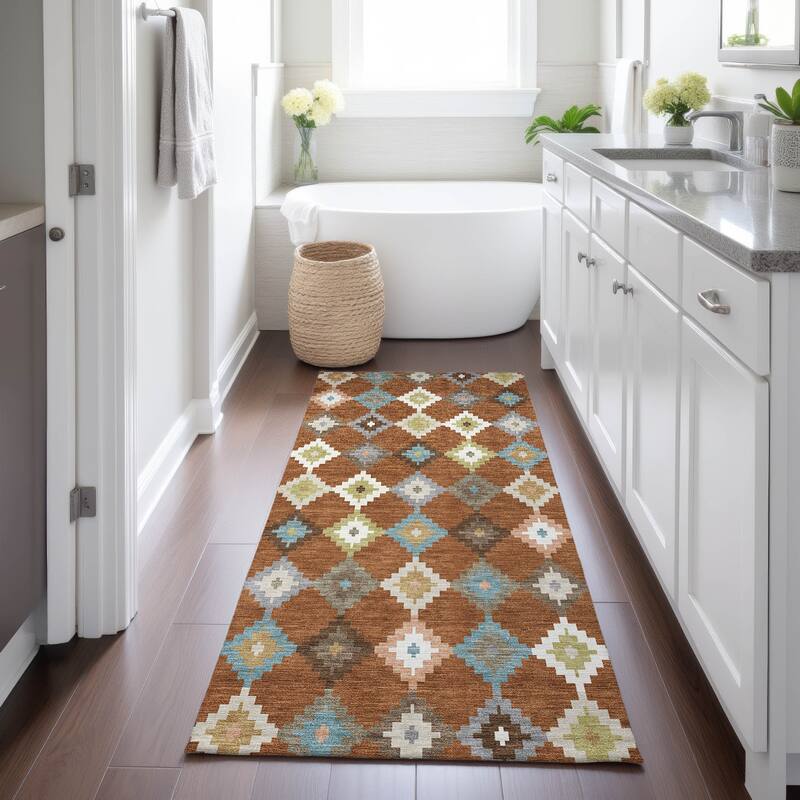 Machine Washable Indoor/ Outdoor Global Ahmet Chantille Rug