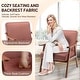 preview thumbnail 41 of 83, Homy Casa Mid-Century Modern Accent Chair, Solid Wood Frame, Extra-Thick Backrest, Wingback Lounge Chair Indoor