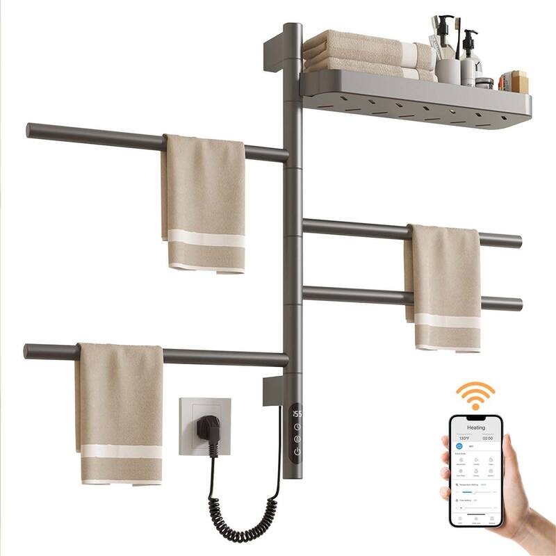 Smart Rotating Heated Towel Rack for Bathroom,Towel Warmer