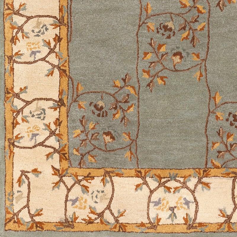 Hand tufted Calhoun Floral Wool Slate Gray Area Rug - 3' x 12' Runner