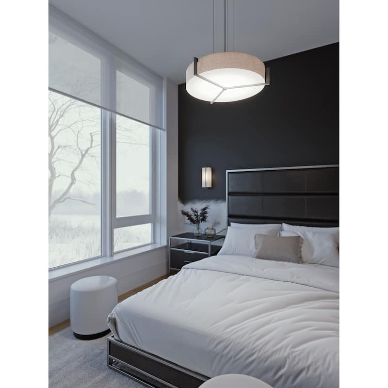 AFX Apex 27'' LED Pendant - Jute/Espresso