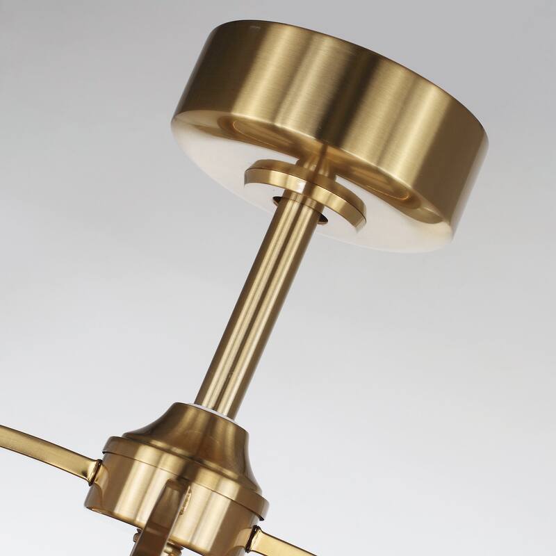 27" Gold ABS 3-blade LED Fandelier Bladeless Ceiling Fan with Light and Remote