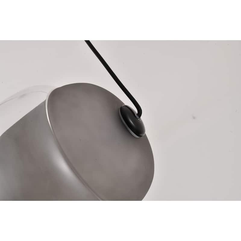 Pendant Light - Crystal Embellished Hanging Ceiling Fixture - Metal Shade - 9.5