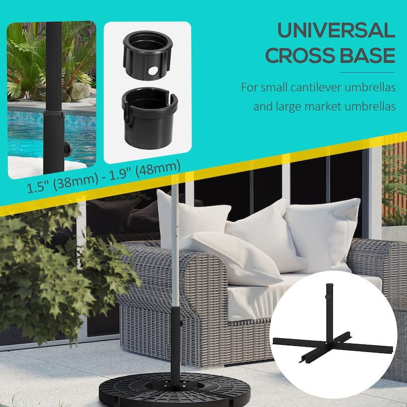 Outsunny Outdoor Universal Cross Brace Stand for Small Offset Umbrella and Market Umbrella, Cross Umbrella Base