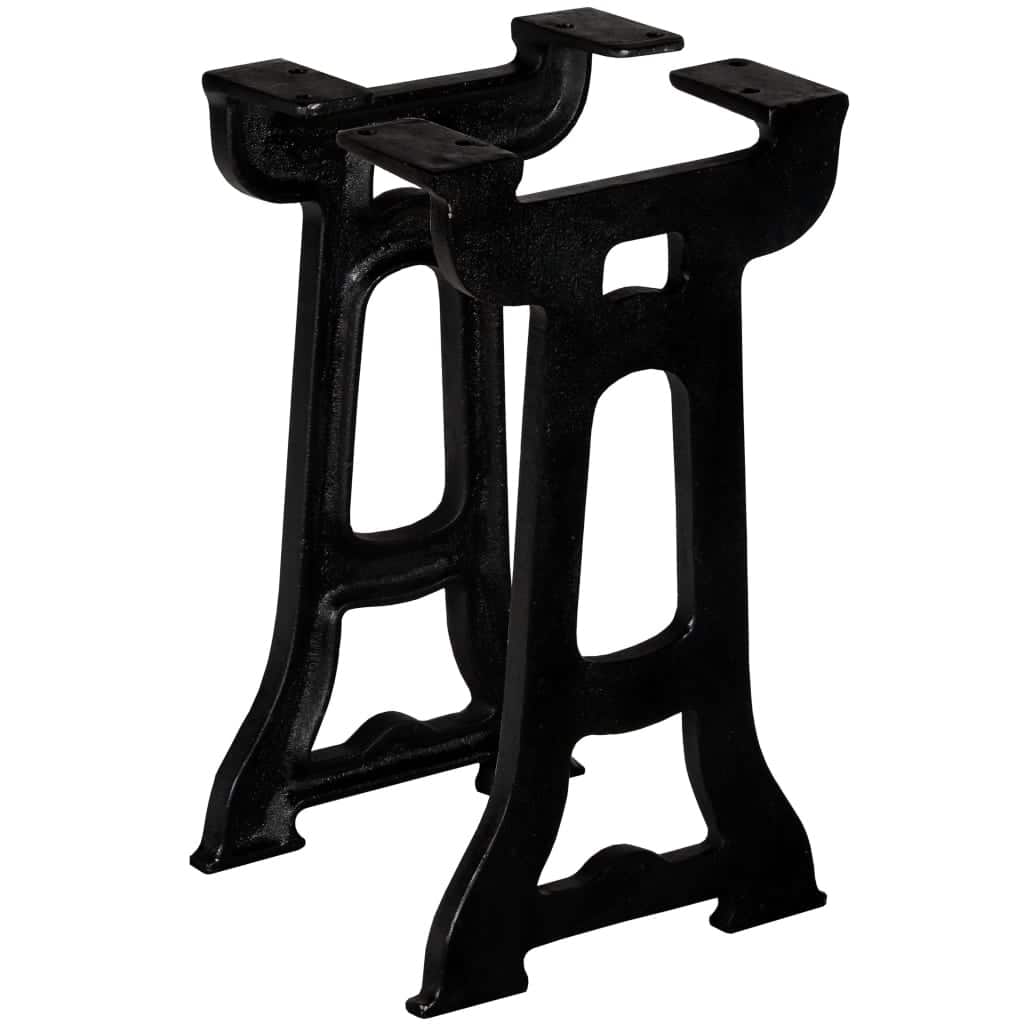 vidaXL Bench Legs 2 pcs Y-Frame Cast Iron - 9.8" x 16.1"