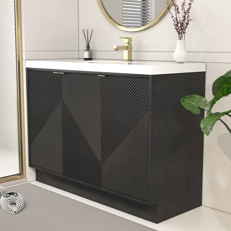 Milano 48" Freestanding Bathroom Vanity with White Acrylic Sink