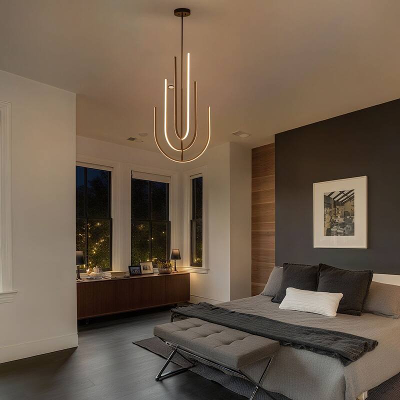 Modern Linear LED Chandelier Kitchen Island Pendant Light - 23.62