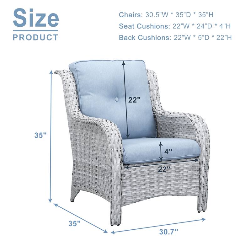 Pocassy Patio PE Wicker Chairs Rattan Dining Chairs