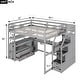 preview thumbnail 5 of 30, Full Size Grey Loft Bed with Desk, Shelves, Storage Staircase, and Two Built-in Drawers for Maximized Space