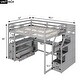 preview thumbnail 7 of 34, Multifunctionl Design Full Size Loft Bed with Desk and Shelves, Two Built-in Drawers, Storage Staircase, Maximized Space, Gray