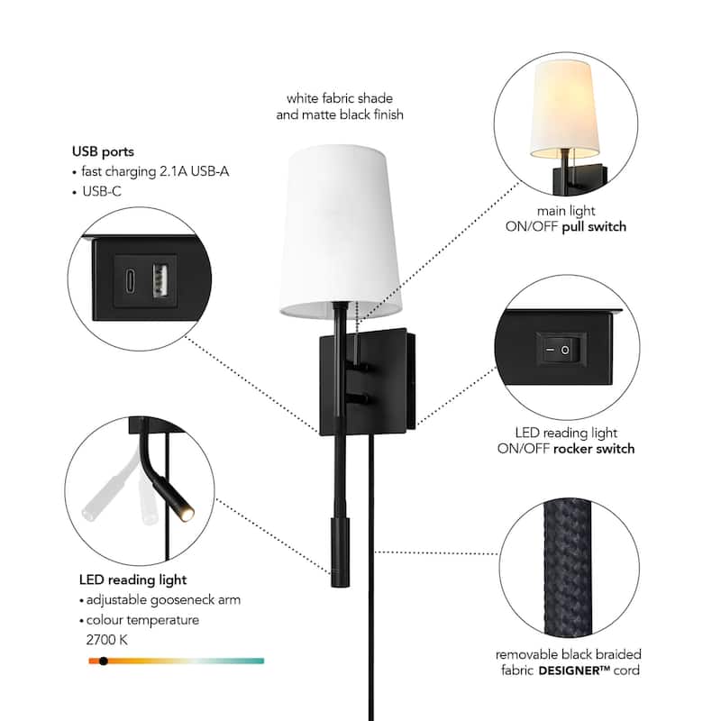 Globe Electric 91009486 D'Angelo Single Light 21" Tall Hardwired or