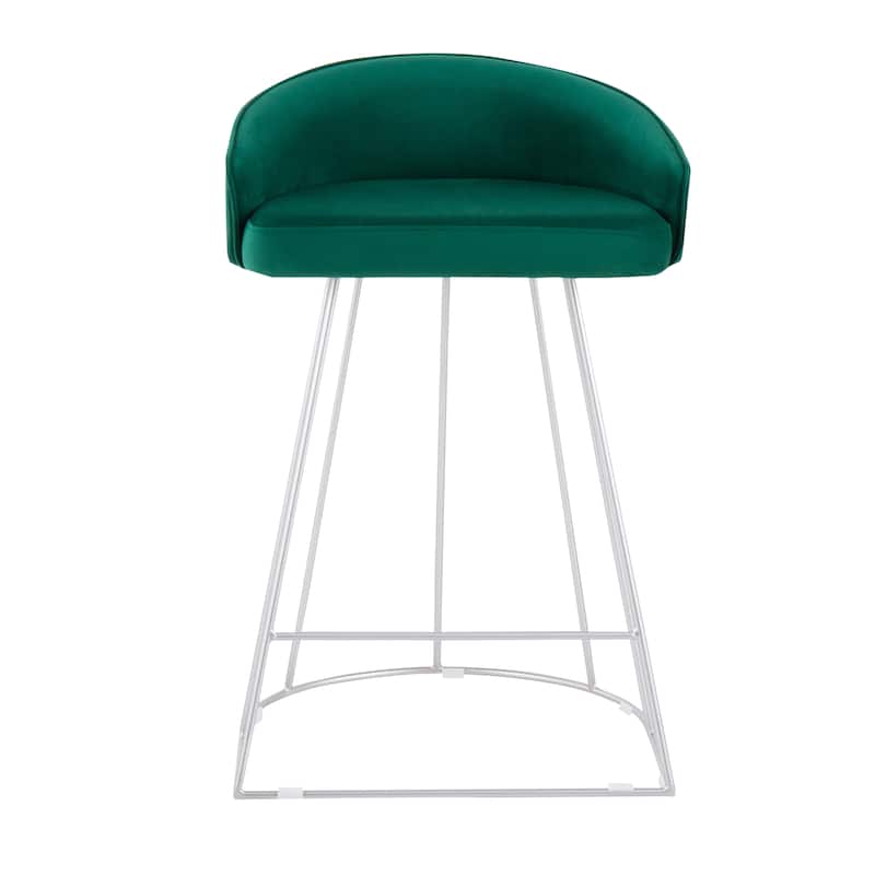 Silver Orchid Haid Velvet Upholstered Counter Stool (Set of 2)