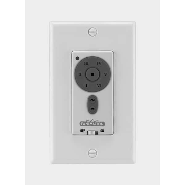slide 1 of 1, Fanimation Six Speed DC Motor Wall Control Reversing - Fan Speed and Up and Down Light - White