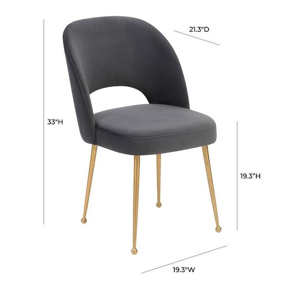dimension image slide 1 of 3, Swell Velvet Upholstered Dining Chair