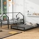 preview thumbnail 7 of 10, Contemporary Design Twin over Full Metal House Bunk Bed, Safety and Convenience, Stability and Durability, Space-saving, Black