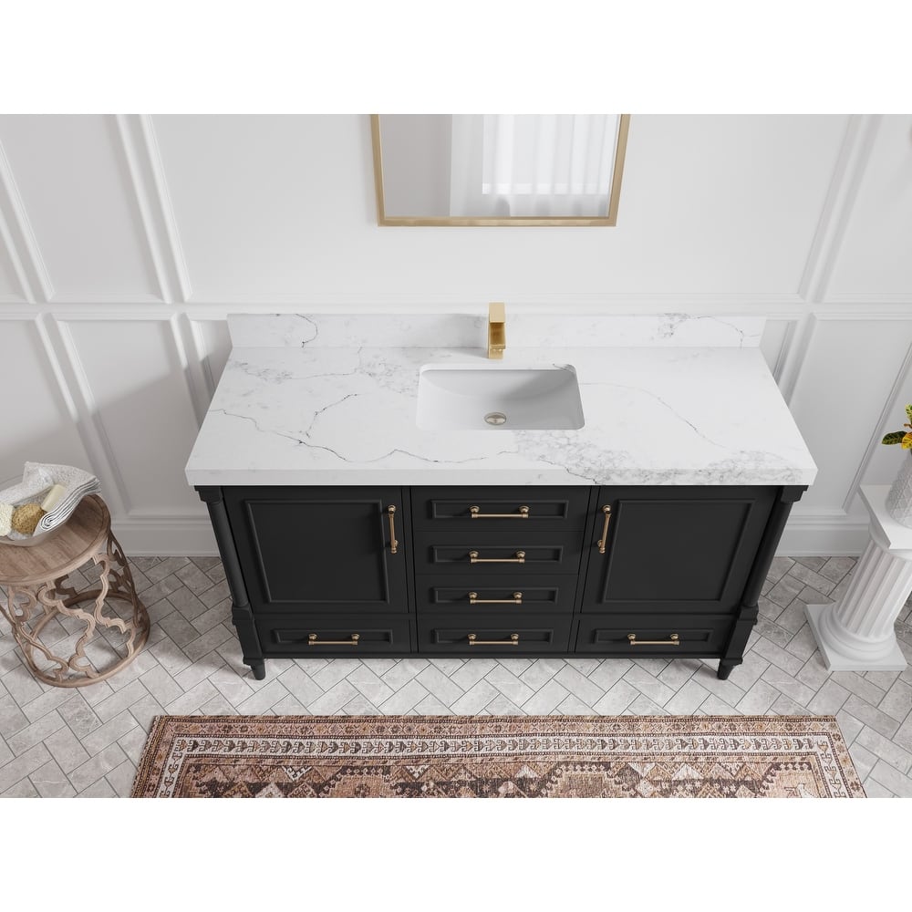 Willow Collections 60 in. W x 22 in. D Aberdeen Single Bowl Sink Bathroom Vanity with Countertop