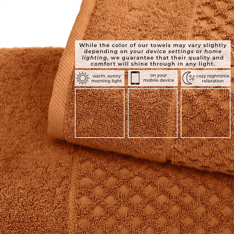 Linery & Co. Cotton Diamond Waffle Texture Bath Towels