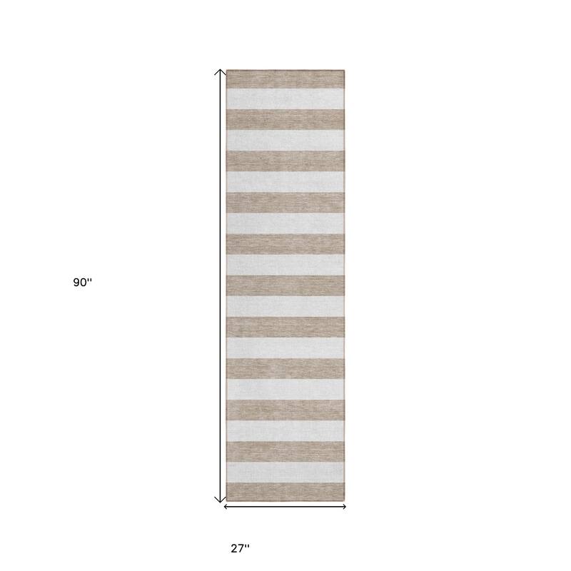 Almine Stripe Weather Resistant Versatile Elegance Outdoor Rug