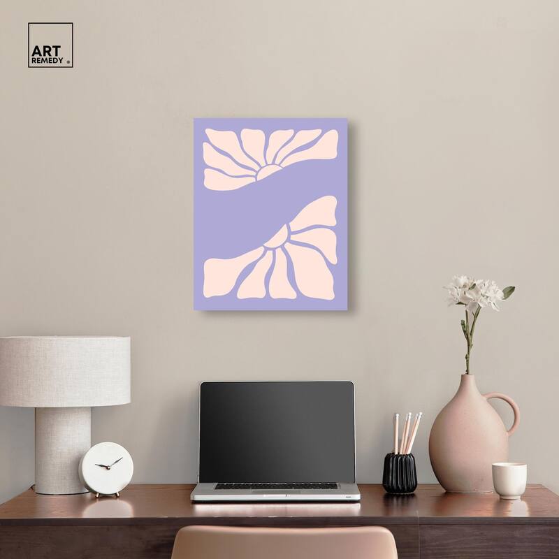 Split in two Flower Canvas by Art Remedy, Gallery Wrapped